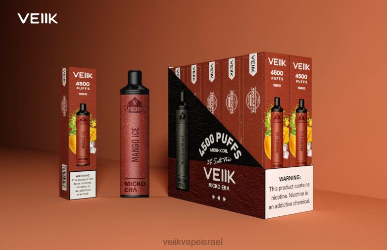 VEIIK Micko Era 4500 פחזניות חד פעמיות 30 מ"ג קרח מנגו XNP228 | VEIIK Moos Pod Israel