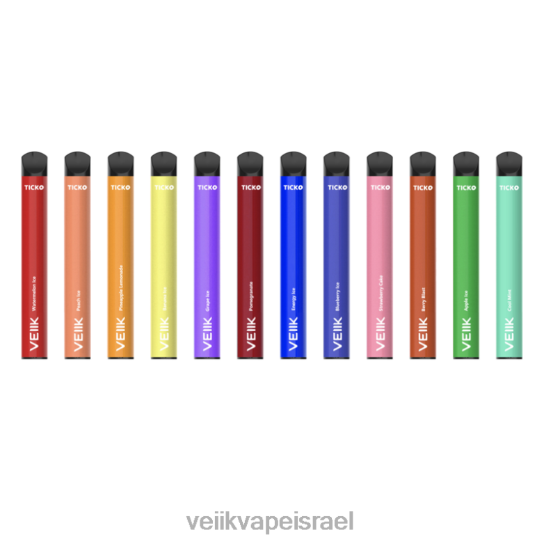 VEIIK Ticko Vape חד פעמי 1200 פחזניות טעמים מרובים XNP2231 | VEIIK Vape Israel