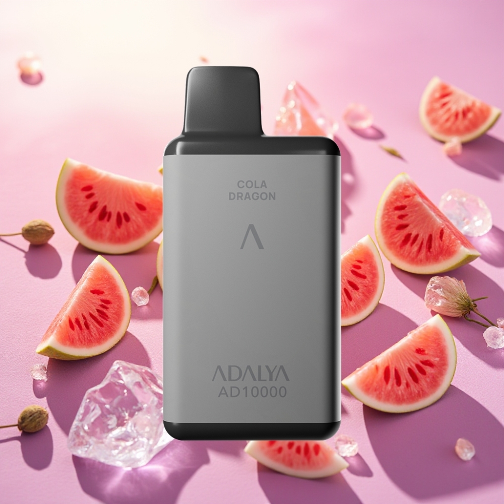 Adalya AD 10000 Puffs Disposable Vape אבטיח קרח – צבע אפור חלל, 14 מ"ל, USB-C