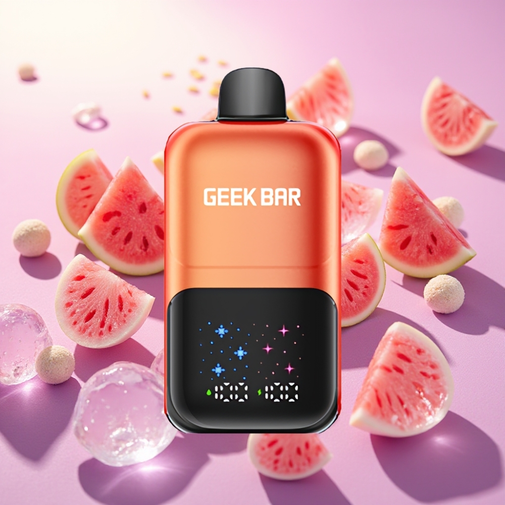 Geek Bar 2GO 50000 שאיפות שני מיכלים טעם אבטיח מסטיק בועות קרח