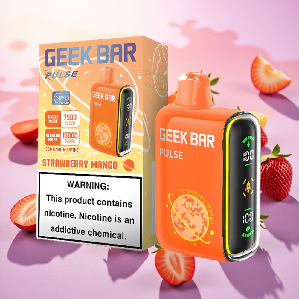Geek Bar Pulse 15000 משיכות, 16 מ\"ל, 5% ניקוטין, סוללה 650 mAh, USB-C