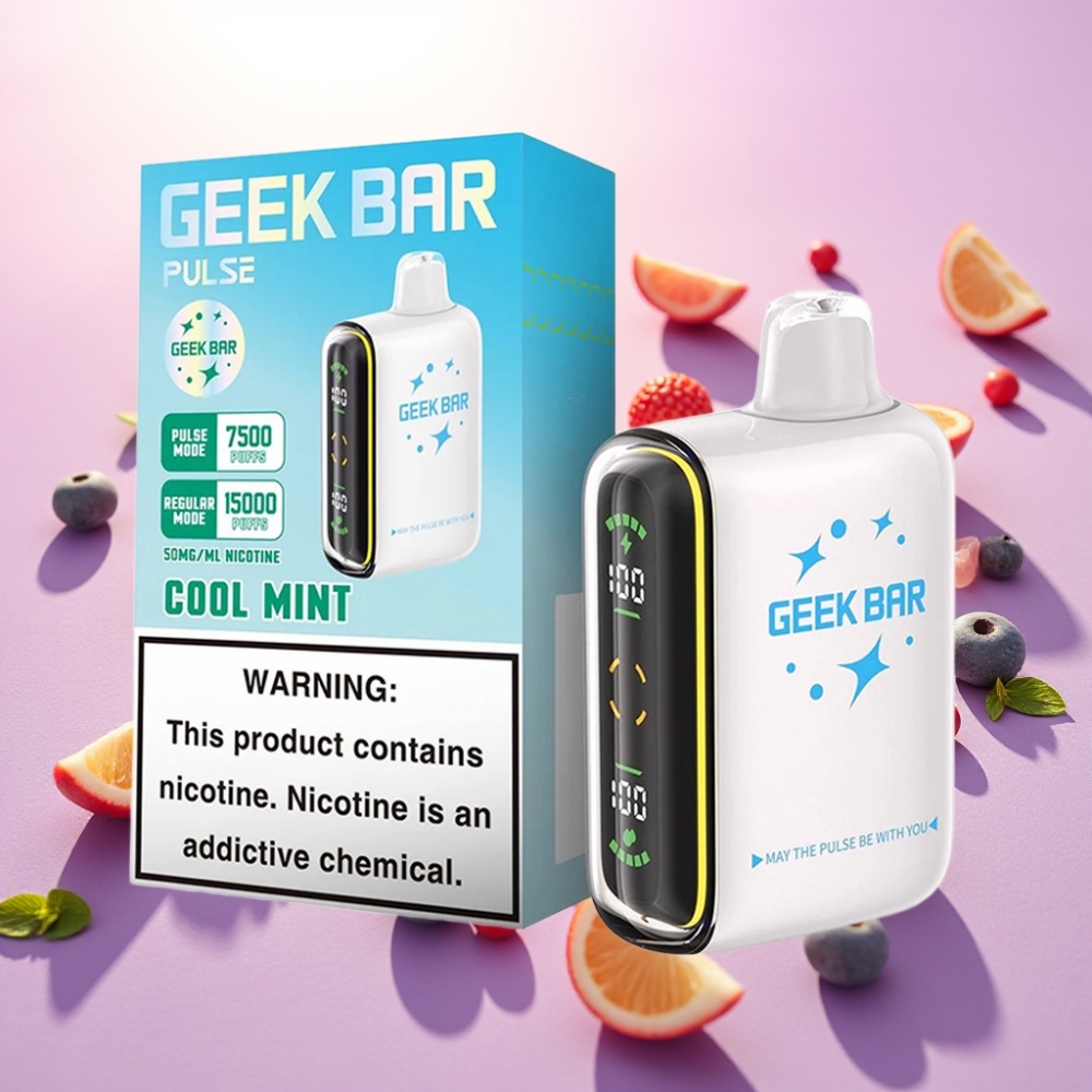 Geek Bar Pulse 15000 משיכות, 16 מ\"ל, 5% ניקוטין, סוללה 650 mAh, USB-C