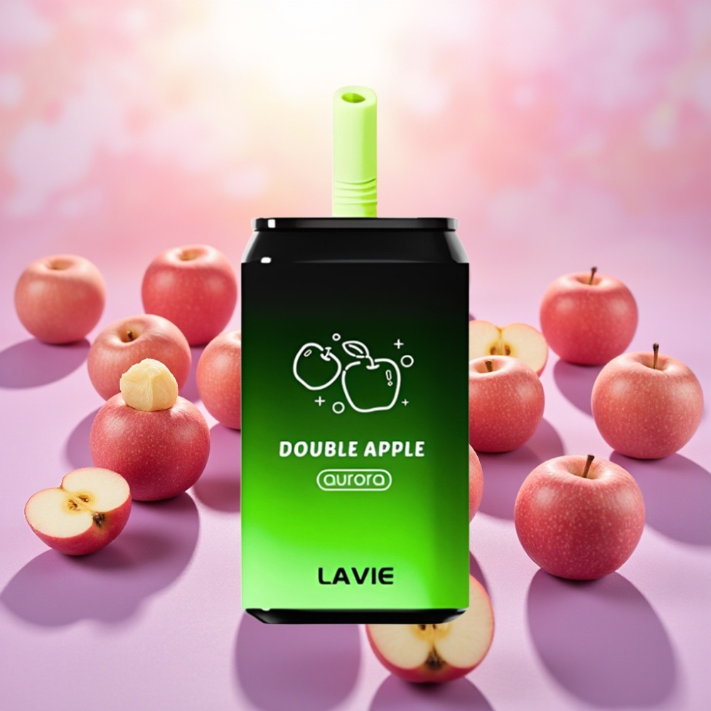 Lavie Aurora 11000 מקטרות ללא ניקוטין/2%/5% 22 מ"ל Double Apple (תפוח כפול)
