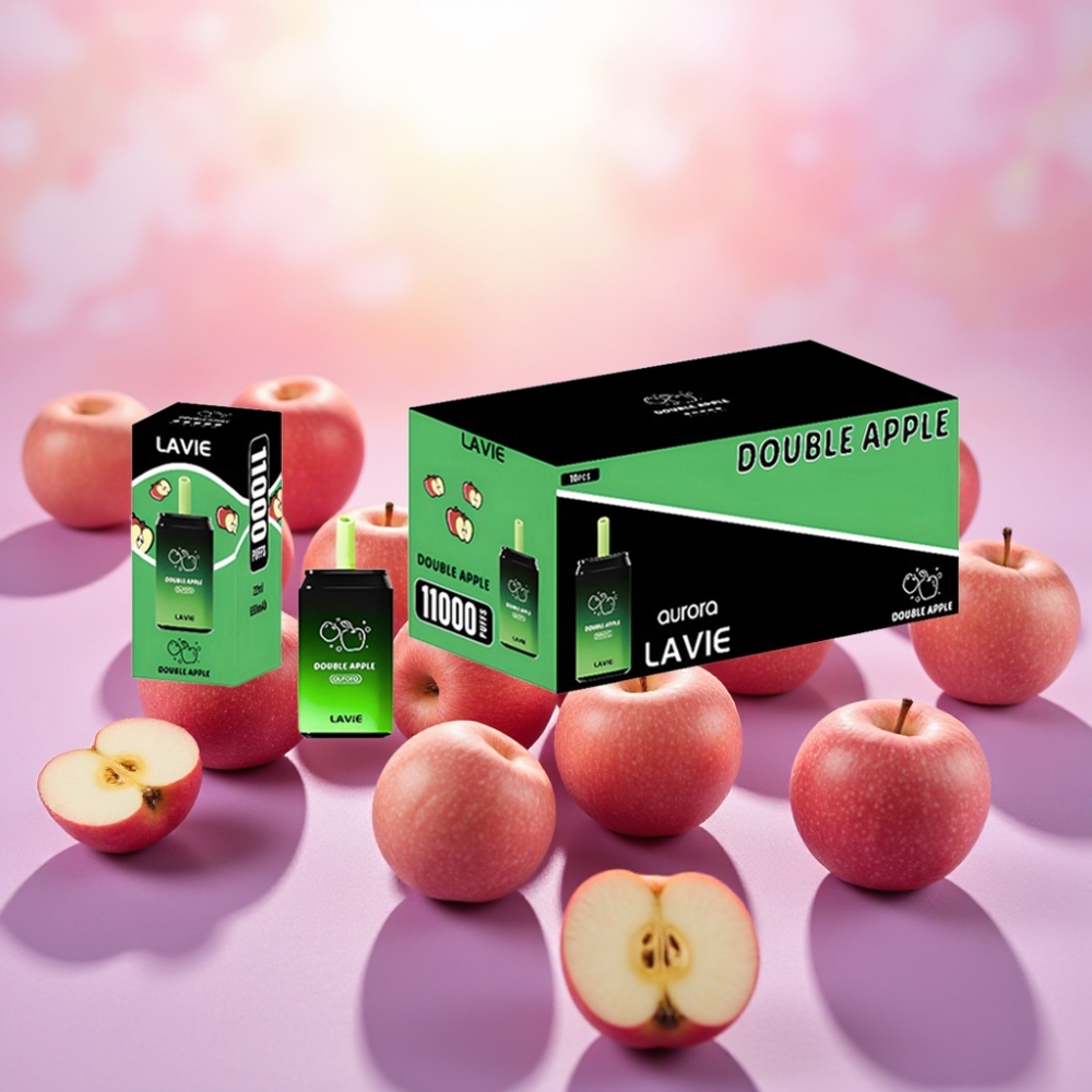 Lavie Aurora 11000 מקטרות ללא ניקוטין/2%/5% 22 מ\"ל Double Apple (תפוח כפול)