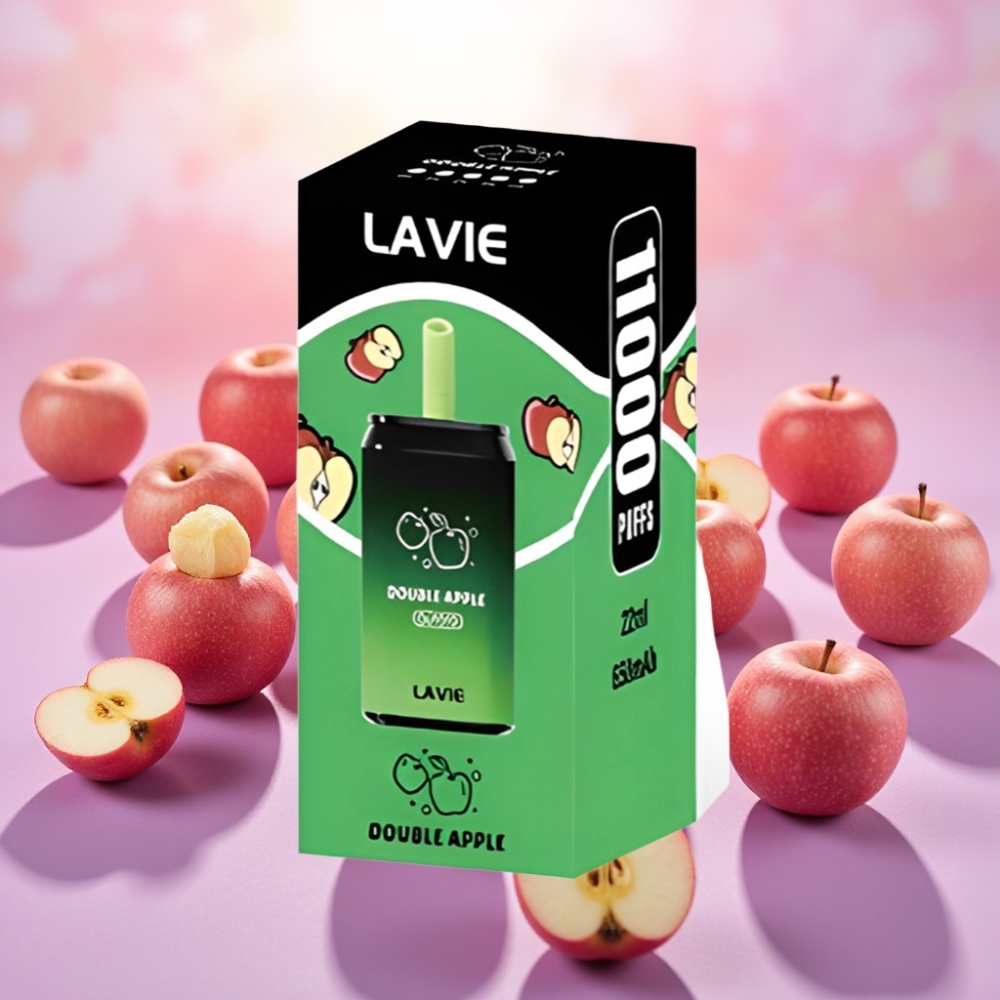 Lavie Aurora 11000 מקטרות ללא ניקוטין/2%/5% 22 מ\"ל Double Apple (תפוח כפול)