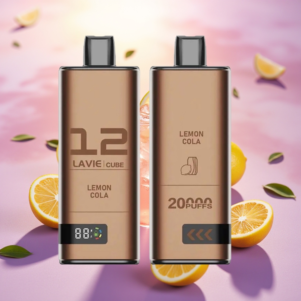 Lavie Cube 20000 פאפס סיגריה חד פעמית לימון קולה – 28מ"ל, 5% ניקוטין, Type-C