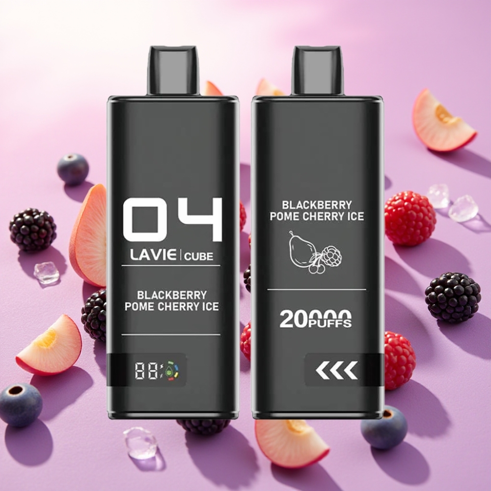 Lavie Cube 20000 מקטרת אידוי חד פעמית פטל רימון דובדבן קרח – 28מ"ל, 5% ניקוטין, Type-C