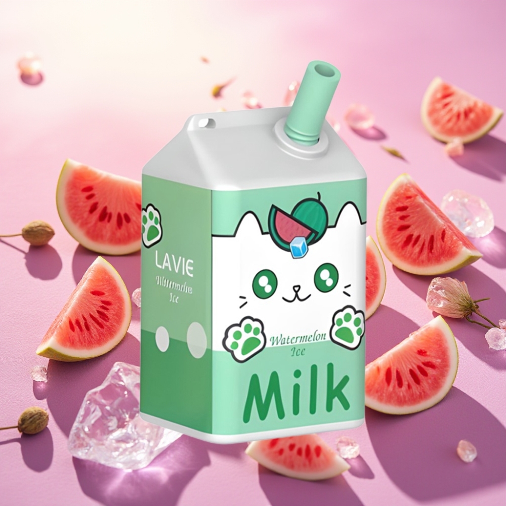 Lavie Milk 7000Lavie Milk 7000 Puffs – Watermelon Ice) משקל: 0.058 ק\"ג קיבולת נוזל: 16 מ\"ל סוללה: 600mAh