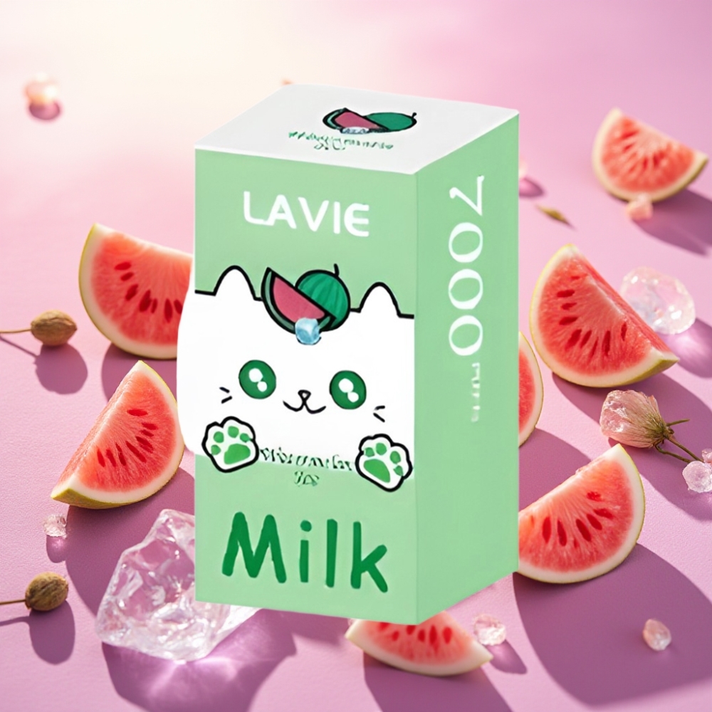 Lavie Milk 7000Lavie Milk 7000 Puffs – Watermelon Ice) משקל: 0.058 ק\"ג קיבולת נוזל: 16 מ\"ל סוללה: 600mAh