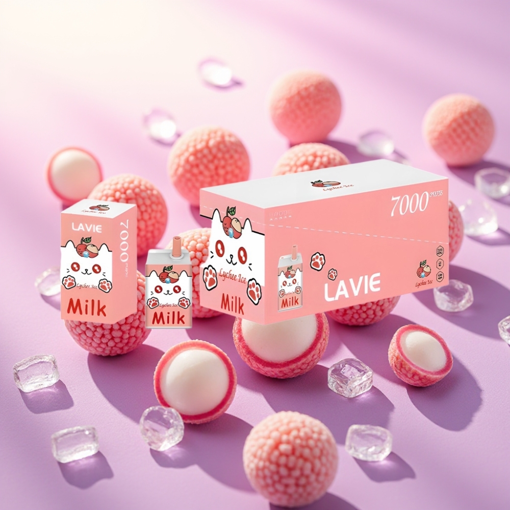 Lavie Milk 7000 מקטרות ליצ\'י קרח – 16מ\"ל, סוללה 600mAh, טעינת Type-C