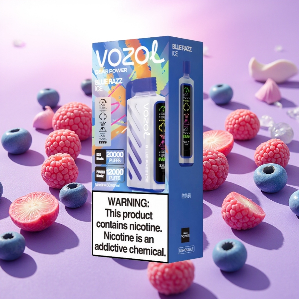 VOZOL Gear Power 20000 Puffs טכנולוגיה: S.i.L.C. Tech, 20mL, 5% ניקוטין, טעם: בלו ראז אייס