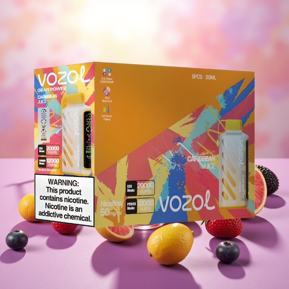 VOZOL Gear Power 20000 Puffs S.i.L.C. Tech דוּ-מֶש Dual Mesh 20mL מיץ קריבי
