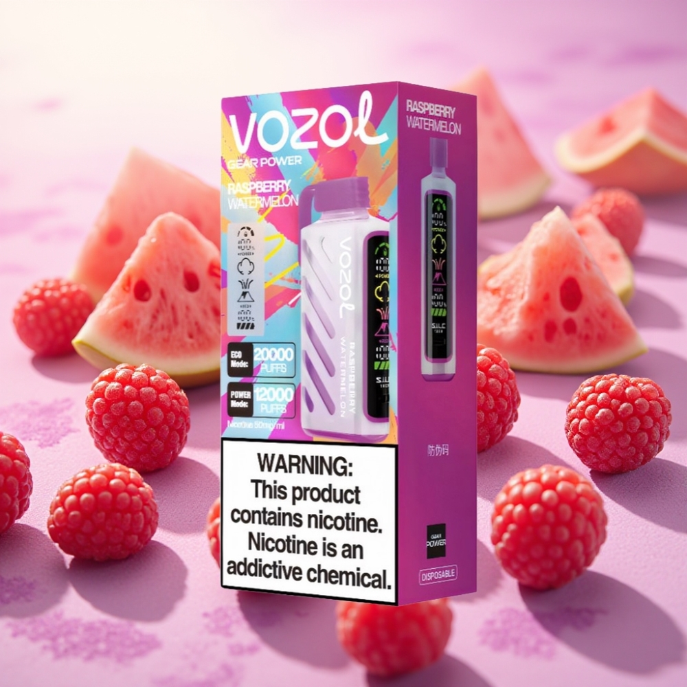 VOZOL Gear Power 20000 Puffs S.i.L.C. Tech דוּאָלִי מֶש Dual Mesh תות אבטיח Raspberry Watermelon