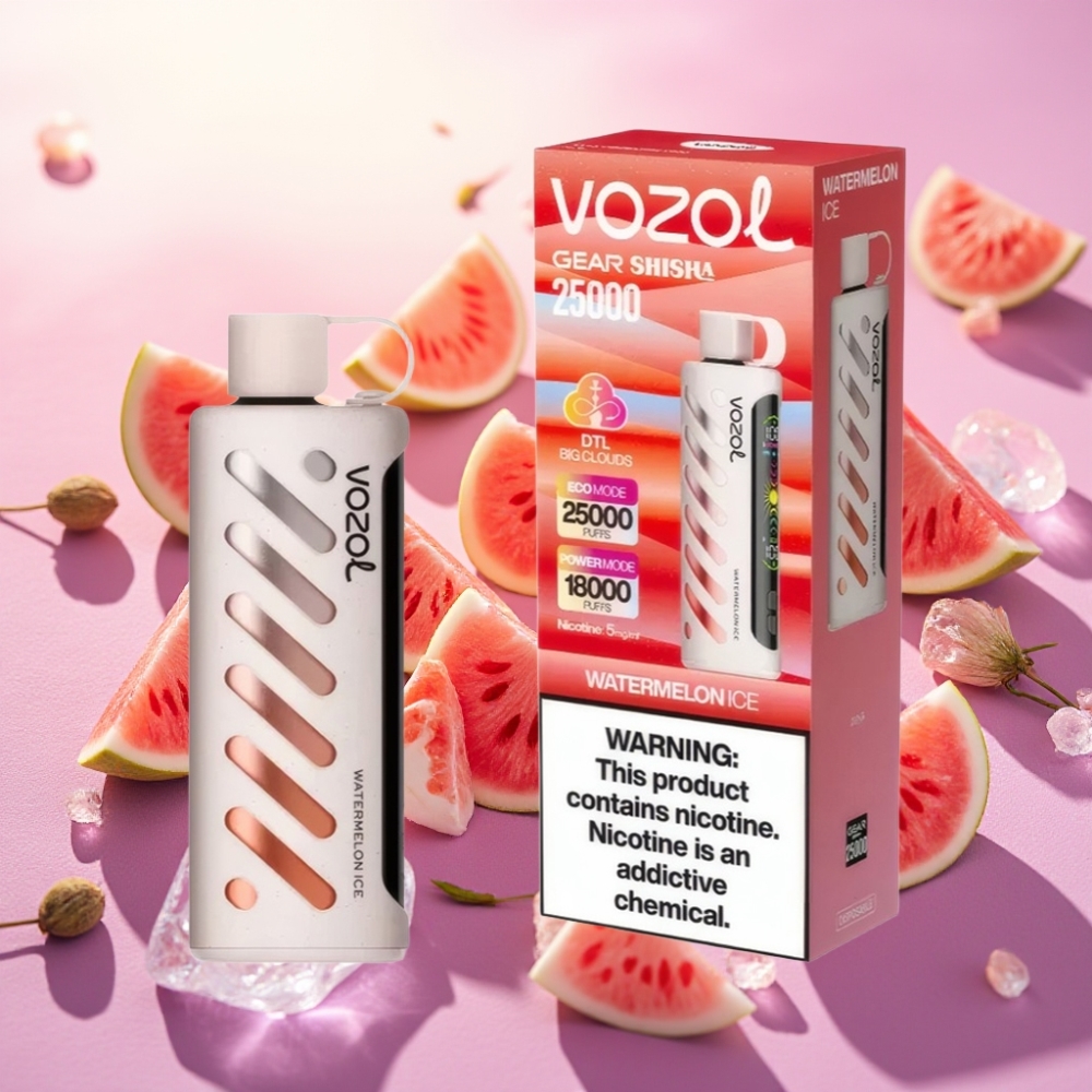 VOZOL Gear Shisha 25000 Puffs מנגו קרח Dual Mesh S.i.L.C Tech 1000mAh