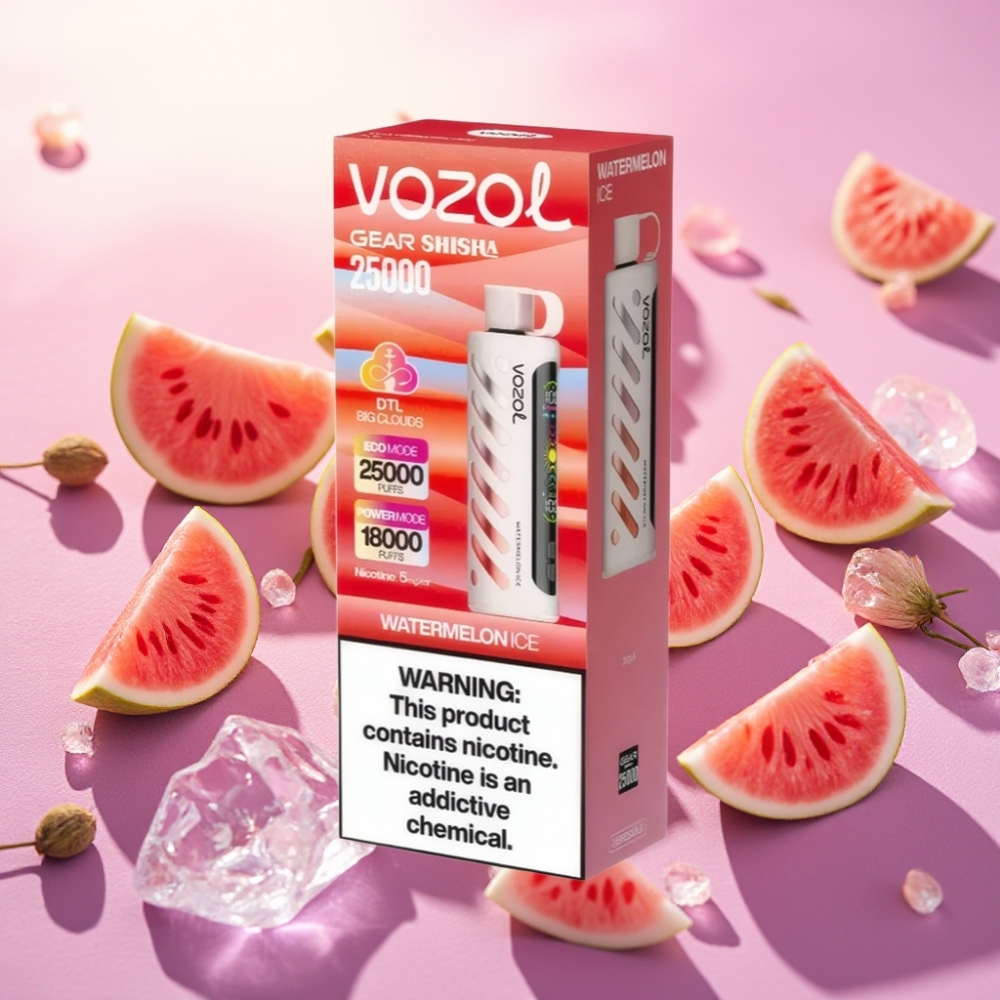 VOZOL Gear Shisha 25000 Puffs מנגו קרח Dual Mesh S.i.L.C Tech 1000mAh