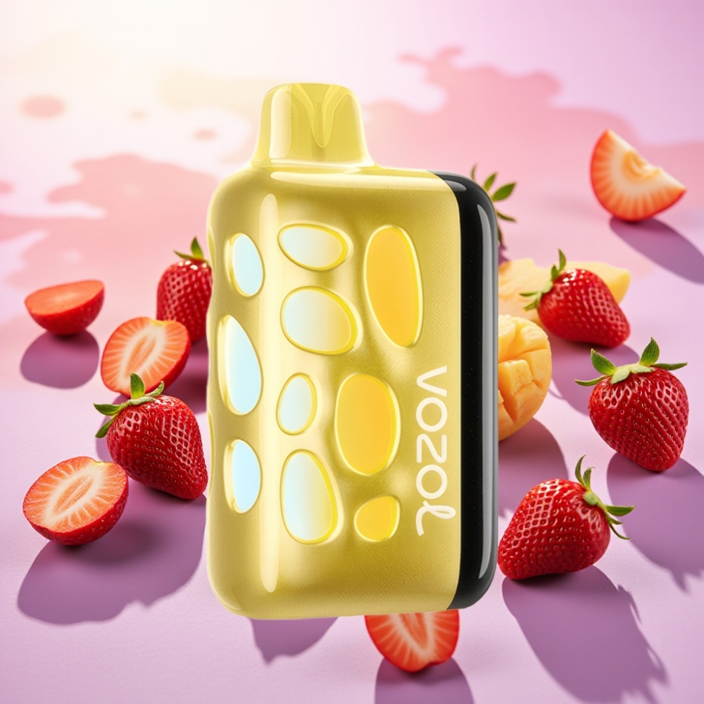 Vozol Rave 40000 מכשיר איוד חד-פעמי עם תאורת 270 מעלות, מצב מסיבות, בטעם תות מנגו