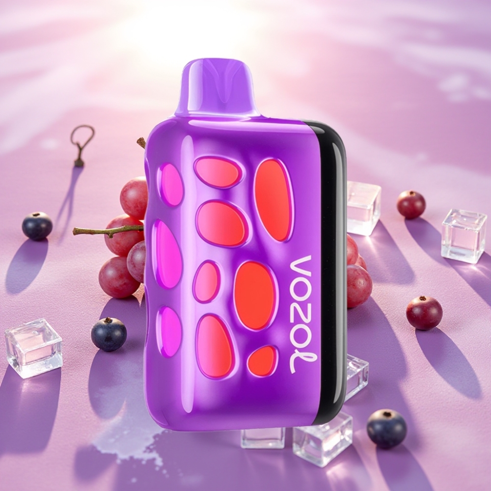 Vozol Rave 40000 מסיבות מאירות עם אנימציית ערפול בטעם גלידת ענבים