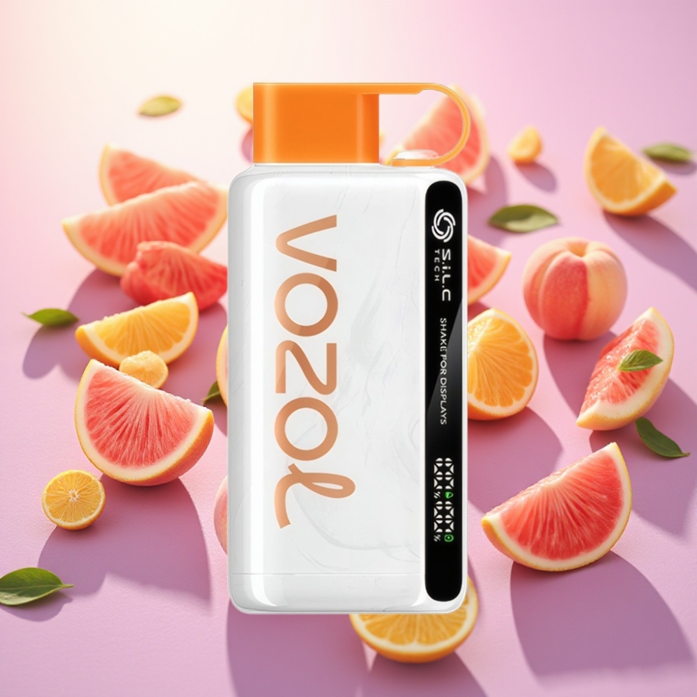 VOZOL STAR 9000/12000 מכשיר אידוי חד-פעמי עם טעם אפרסק מנגו ואבטיח, טכנולוגיית S.i.L.C, טעינה מהירה 30%, סוללה 650mAh