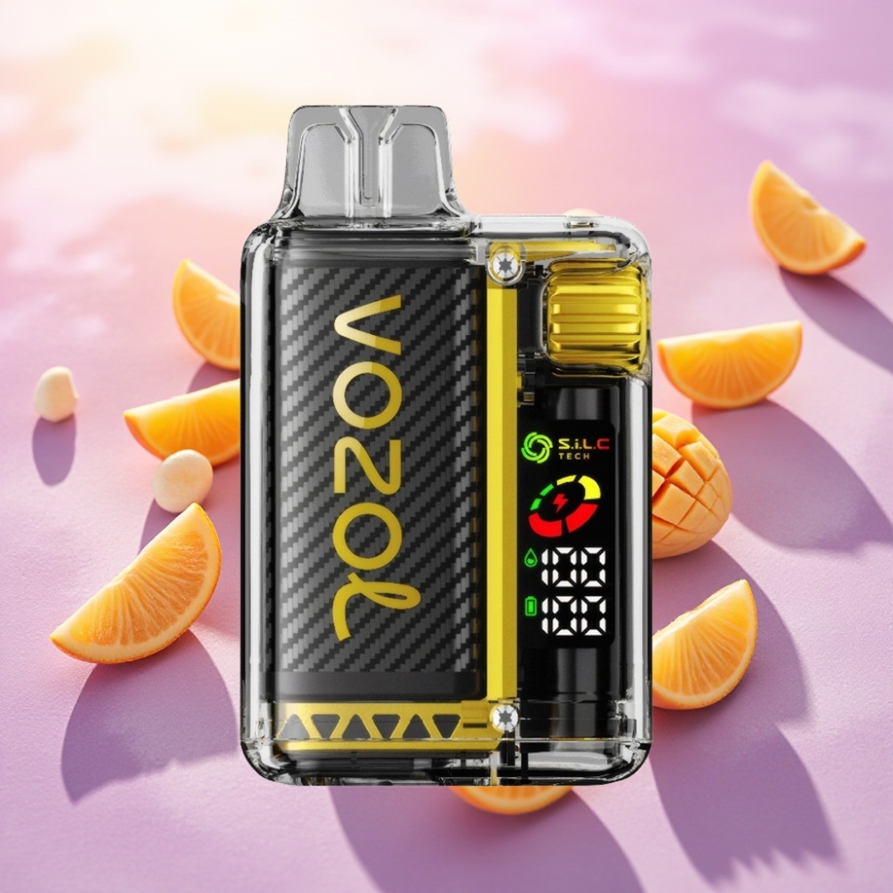 VOZOL Vista 20000 Puffs סוללה נטענת 650mAh ניקוטין 2% OLED מגע כפול S.i.L.C מנגו-קרח
